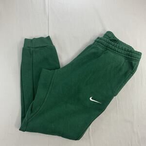 Nike Sweatpants Mens Large Green Joggers Fleece Athletic Pants Logo